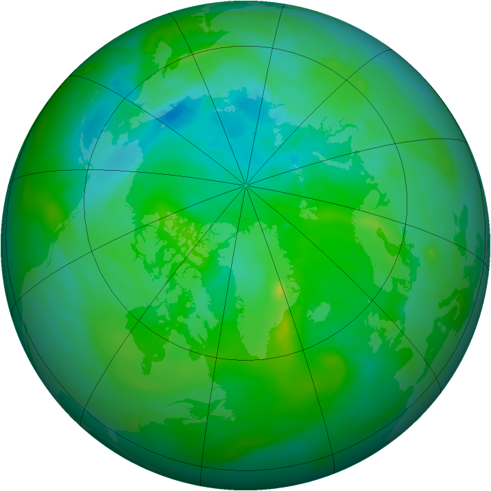 Arctic ozone map for 22 August 2013